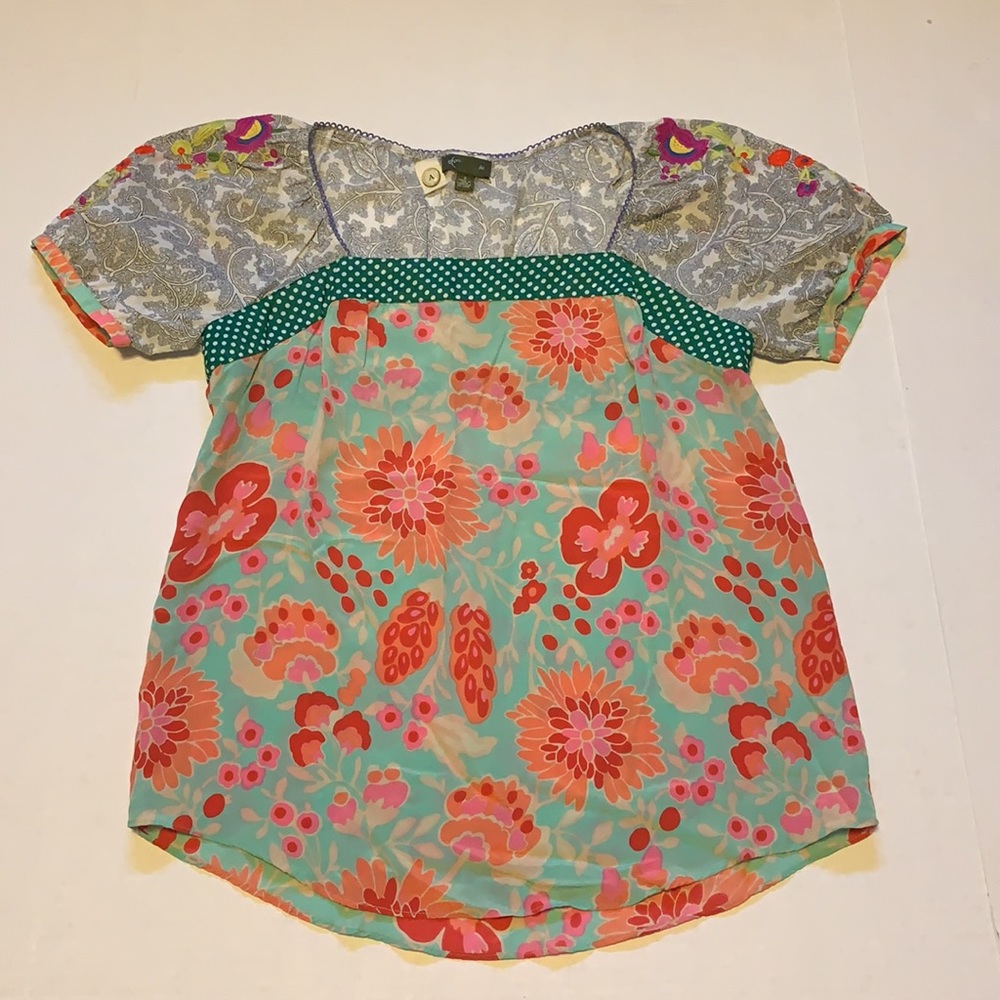 Anthropologie Fei Multicoloured Floral Boho Blouse - Women’s Size Small - Picture 2 of 9